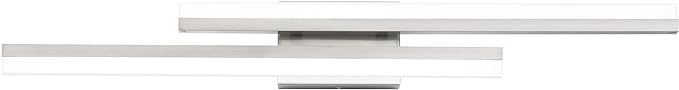 PRESDE 32 Inch LED Bathroom Vanity Light Bar, Modern Brushed Nickel Wall Lighting Fixture Over Mirror 3CCT
