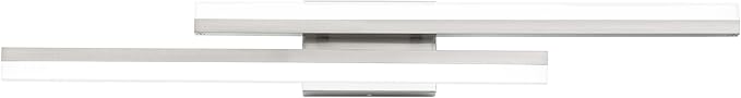 PRESDE 32 Inch LED Bathroom Vanity Light Bar, Modern Brushed Nickel Bath Lighting Fixture Over Mirror Dimmable