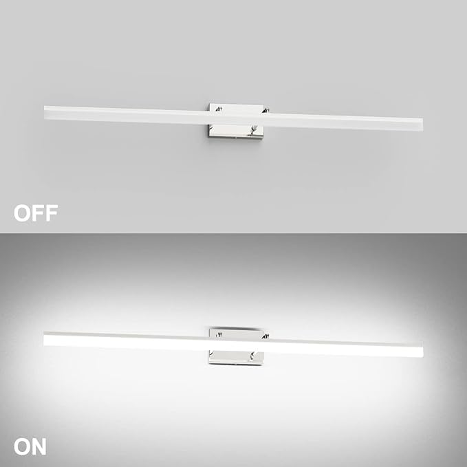 Aipsun 48 inch LED Vanity Lights Adjustable Bathroom Wall Light Fixtures Bathroom Lighting Fixture Over Mirror Chrome Modern Vanity Lighting 5500K