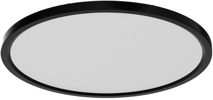 12 Inch 24W LED Flush Mount Ceiling Light, Daylight White 5000K, Round LED Ceiling Light, 3200LM, Black Low Profile for Bedroom Closet Stairwell Hallway Kitchen