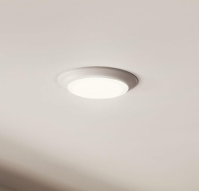 Kichler Gen I LED Downlight, 7.5" Ceiling Flush Mount Interior Dimmable Light, 2700K, (7.5" x 1.5"), White, 43846WHLED27 (Pack of 3)