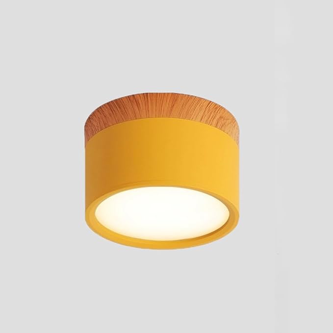 4.2-Inch Macaron Style Ceiling Light, Nordic Modern Ceiling Light Fixture, 15W LED Mini Cylinder Minimalist Close to Ceiling Lamp for Bedroom Hallway Entryway Kitchen Foyer Office