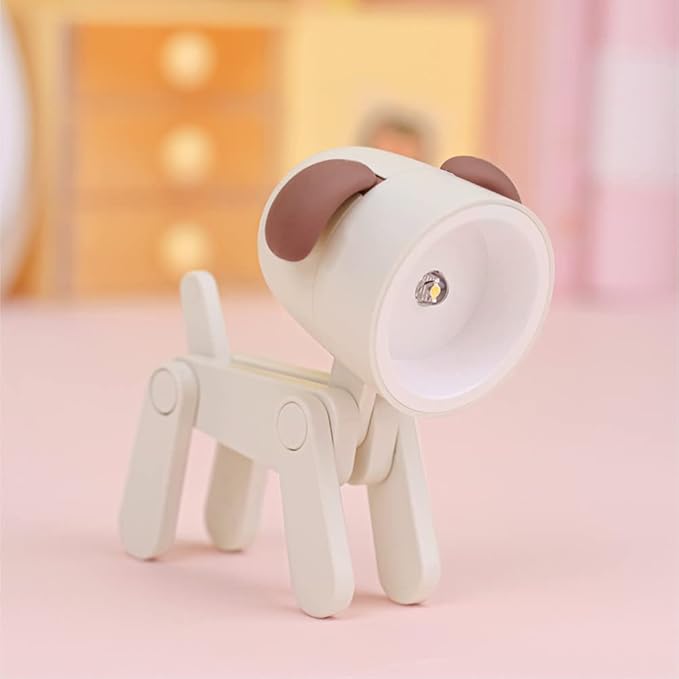 Cute Night Light for Kids, Mini Led Table Desk Lamp, Decorative Lamp Nightstand, Animal Pet Nightlights, Christmas Decorate Birthday Gifts for Children, Students (1 x Off-White Dog)