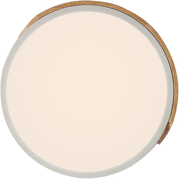 LED Ceiling Lights, 12 Inch Modern Flush Mount Lighting Fixture,Round Shaped Wood Ceiling Lighting,White,30W,4000K Nautral Light