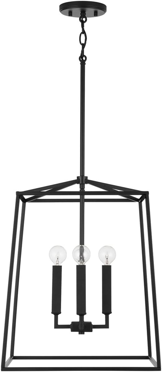 Capital Lighting 537642MB Thea Lantern Foyer Pendant, 4-Light 240 Total Watts, 20" H x 16" W, Matte Black