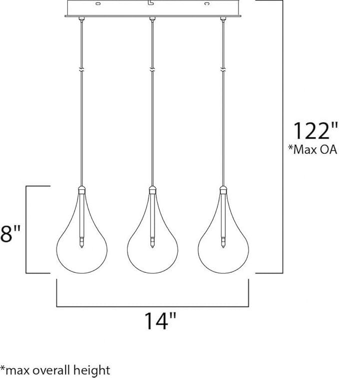 ET2 Larmes-9 Light Pendant in Modern style-14 Inches Wide by 8 inches high