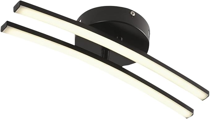 DOITOOL Modern Minimalist Ceiling Mounted Light Fixture Black White Warm Glow for Living Bedroom Kitchen Corridor Easy Installation Decorative Ceiling Lamp