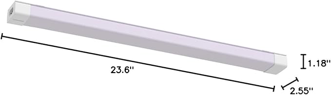 5000K LED Ceiling Light Fixture, 2FT with Plug Linkable, 2PCS Waterproof LED Tube Light Under Cabinet Lighting,Closet Light 18W for Garage Kitchen Bathroom Workbench and Office