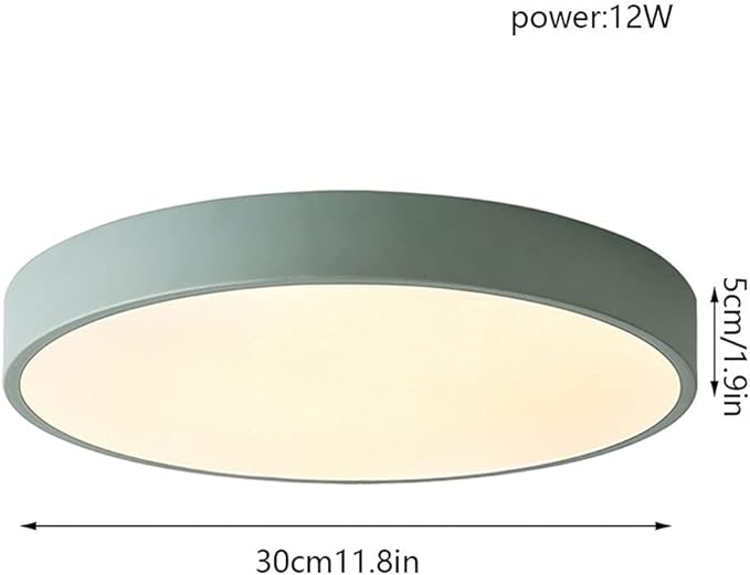 Ceiling Light Minimalist Round LED Flush Mount Ceiling Light Color Macaron Ultra-Thin 1.9 Inch Flat Lamp Three-Tone Light Panel Modern Ceiling Lighting for The Bedroom Corridor Kitchen