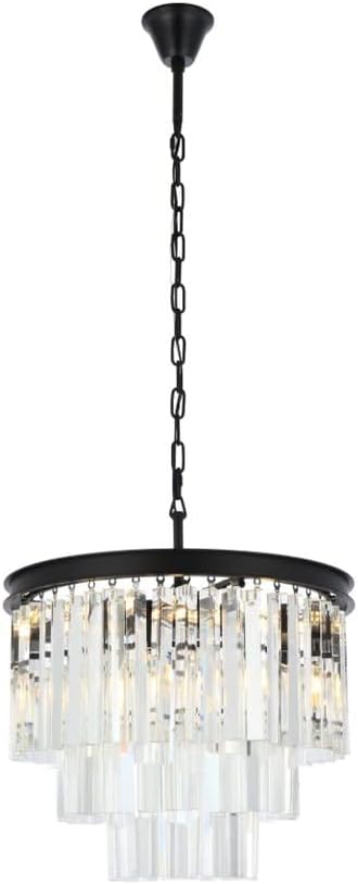 Elegant Lighting Sydney Collection 1201D20MB/RC 6-Light Pendant Lamp with Royal Cut Crystals, Mocha Brown Finish