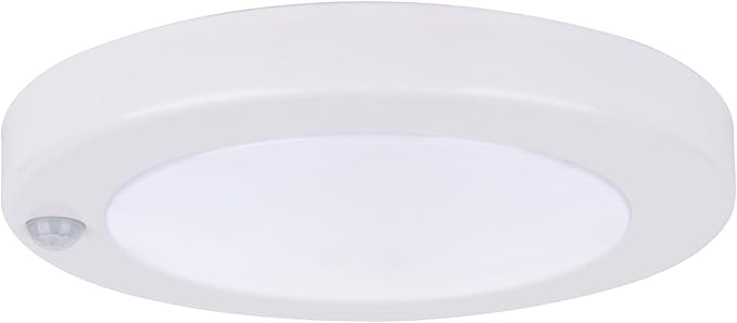 YoonLIT Flush Mount PIR Motion Sensor LED Ceiling Light, 6.2 Inch 10.5W 800 Lumen, Motion Activated Ceiling Fixture for Closet, Garage, Doorway, Stairway, Hallway, White Finish 3000K 1-Pack