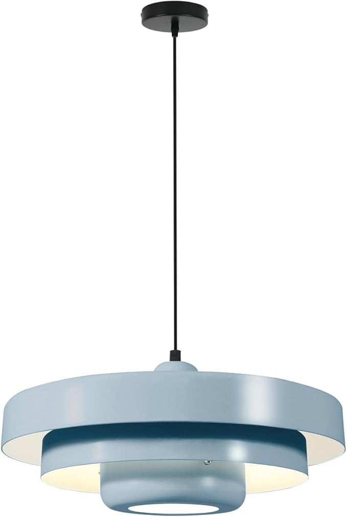 Light Blue Adjustable Pendant Light, Large Contemporary Nordic Ceiling Lamp for Kitchen Island, Mid Century Modern Dining Room, Living Room, Pantry