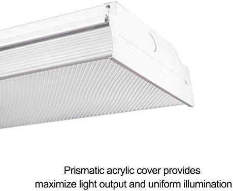 FAITHSAIL 4FT LED Wraparound 40W 4 Foot LED Shop Lights for Garage, 4400lm 4000K Neutral White, Wrap Light, 48 Inch Light Fixtures Flush Mount Office Ceiling Lighting, Fluorescent Tube Replacement