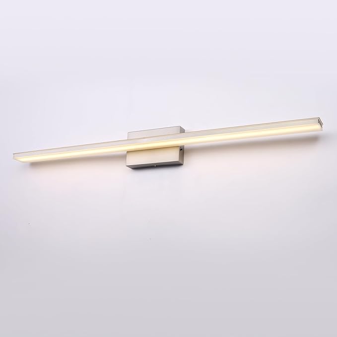 39.4 inch Brushed Nickel Bathroom Vanity Light Bar 5CCT Dimmable Bathroom Light Fixtures Over Mirror Modern LED Vanity Lighting Bath Light