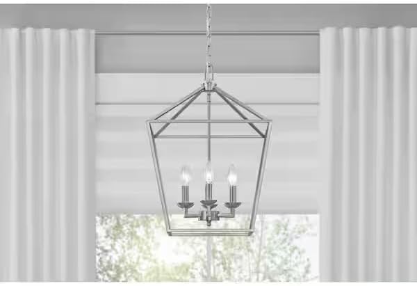LYTIO 6 Light Chandelier Fixture with Caged Metal Shade Modern Flush Mount Ceiling Light 16 Inch Pendant Lighting Fixture Decoration for Bedroom Hallway Living Room