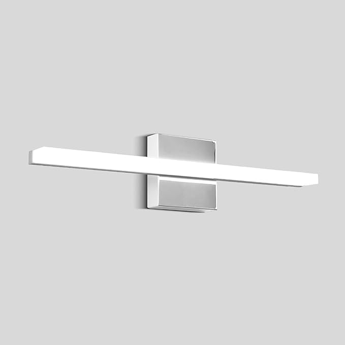 LED Bathroom Vanity Light 16inch Over Mirror Lighting Fixture Modern Indoor Chrome 10W 5000K Cool White Wall Sconce for Bathroom Bedroom Living Room