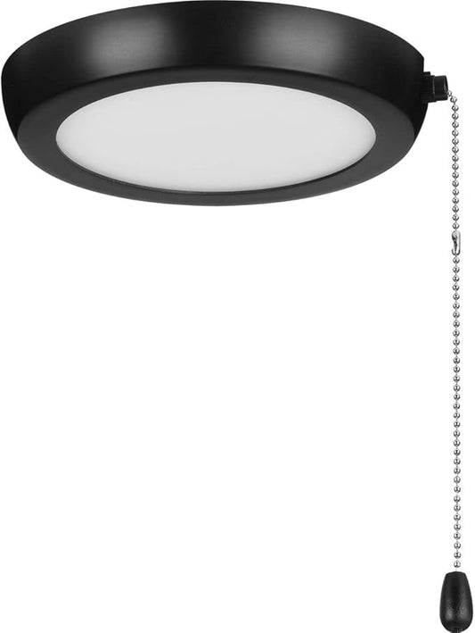 Progress Lighting P260002-31M-30 AirPro 1-Light Transitional Integrated LED Edgelit Ceiling Fan Light Kit Matte Black with Opal Shade