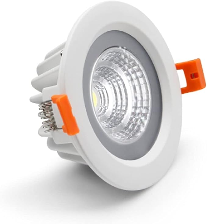LS-PRO 4.25inch 12w LED Recessed Ceiling Light Slim Aluminium Panel, Anti Rust Fixture Downlight Shower Spotlight IP65 Waterproof for Wet Location Indoor & Outdoor Cold light/5000k-White Body