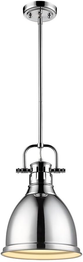 Golden Lighting 3604-S BLK-RD Duncan Pendant, Matte Black with Red Shade