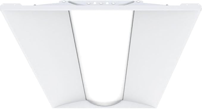 Lithonia Lighting 2x4 LED Troffer Light, Stack Switch LED Lay-in Ceiling Light Fixture, Adjustable Lumens, 3500K/4000K/5000K Switchable Color Temperature, Includes Emergency Battery Backup, White