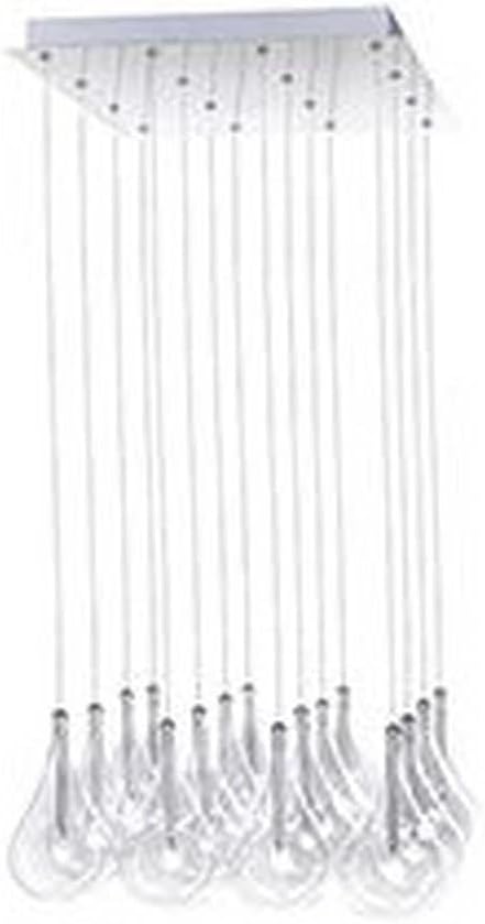 ET2 Lighting Larmes 16-Light Pendant | Polished Chrome Finish | Clear Glass Teardrop Shade | Modern Hanging Ceiling Light | E20117-18