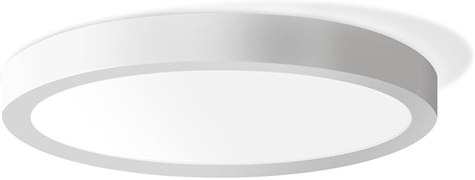 7Inch Flush Mount LED Ceiling Lights 100W Equivalent 5000K Daylight White, 15W 1500LM Dimmable Flat Surface Mount Ceiling Light, Small Round Light Fixtures for Closet Basement Hallway Kitchen, 1 Pack