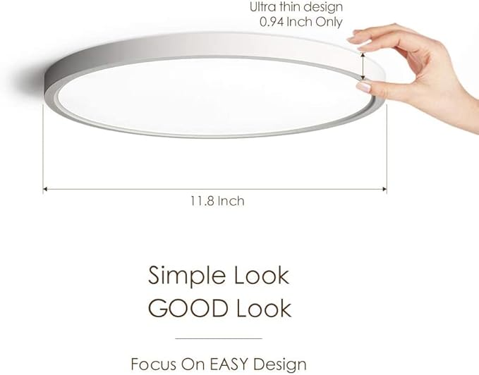 TALOYA 4 Pack of Flush Mount Ceiling Light 12 Inch (3000K/3500K/4000K/5000K/6500K), Super Slim Led Light Fixture for Closet Dining Room Garage Hallway Kitchen Laundry