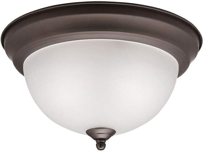 Kichler 2-Light Flush Mount in Olde Bronze for Dining Room, Kitchen, Living Room and Hallway, (12" Dia x 7" H) 30 Watts, 8111OZ