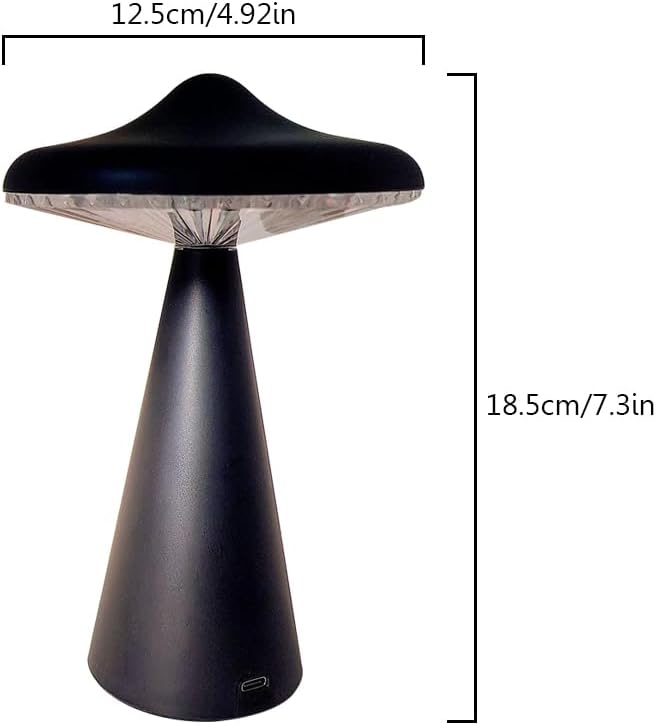 UFO Led Night Light for Kids,Flicker-Free USB Rechargeable Light Bedside Desk Lamps with 3 Lighting Modes Birthday Halloween Christmas Presents for Baby Children (Black)