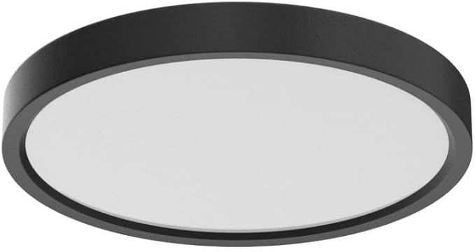 Unicozin Dimmable LED Flush Mount Ceiling Light with Remote Control, Wired 3000K-6000K Color Changing, 8.7Inch 18W(100W Equiv) 1500LM, Round Flat Ceiling Lamp Black for Bedroom, Living Room, Kitchen