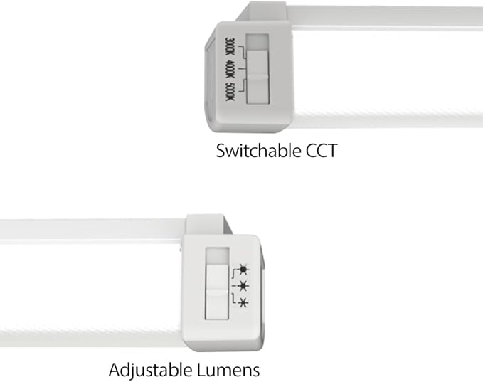 Lithonia Lighting TruWrap 4 Foot LED Ceiling Light Fixture, Low-Profile Wraparound LED Shop Light, Adjustable Lumens, Selectable Warm White/Cool White/Daylight Color, Flat Diffuser, Narrow Width