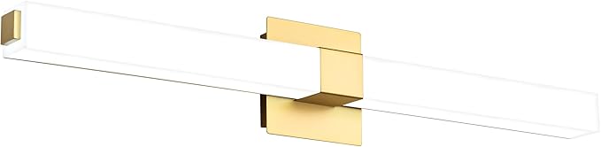 ZUZITO 32in Gold Bathroom Light Fixtures Modern LED Vanity Lights Bar 22W Acrylic Bath Wall Lighting Bright White 6000K