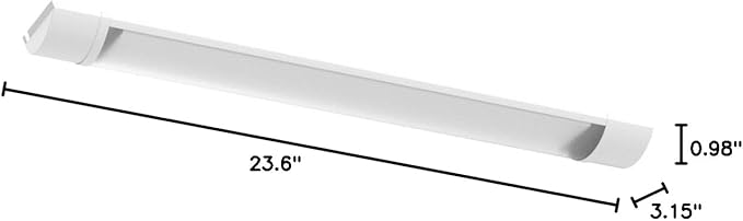 Sararoom 2FT LED Shop Light Fixture 20W LED Wraparound Light, 2400Lm,6500K Cold White, 60cm 23.6inch LED Garage Closet Light Ceiling Light for Office Home Basement, No Plug, No Ground Wire