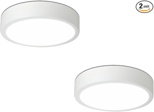 11" Modern LED Ceiling Light, White Flush Mount Ceiling with 5CCT 2700K-5000K, Dimmable LED Light Fixtures Ceiling Mount for Kitchen Bathroom Bedroom Hallway, 2 Packs