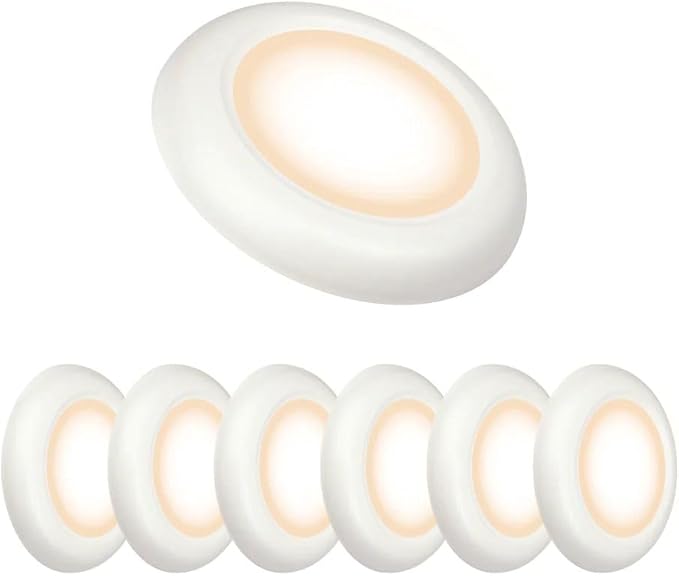 Ultralux 6" LED Flush Mount Ceiling Light – Dimmable, Slim Puck Downlight - Over 50,000 Hours of Energy Efficient LED Light - Multi-Purpose Easy-Install Light Fixture - (6 Pack, Warm White)