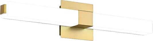 ZUZITO Gold Bathroom Light Fixtures - 24 inch LED Vanity Lights 18W - Modern Bathroom Lights Over Mirror Cool White Light