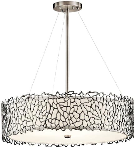 Kichler 43347CLP Silver Coral Chandelier/Pendant 4-Light, Classic Pewter