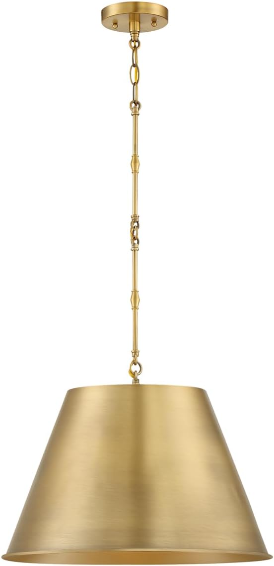 Savoy House 7-231-1-322 Alden Traditional Metal Pendant, 1-Light 60 Watt, 13" H x 18" W, Warm Brass