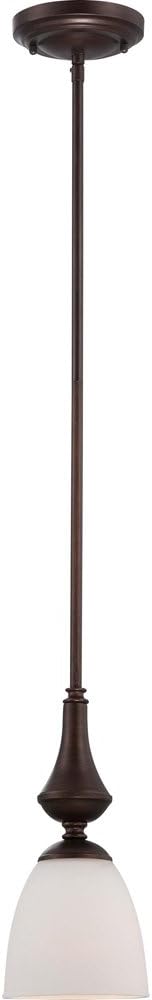 Nuvo Lighting 60/5137 Patton One Light Mini-Pendant 100 Watt A19 Max. Frosted Glass Prairie Bronze Fixture