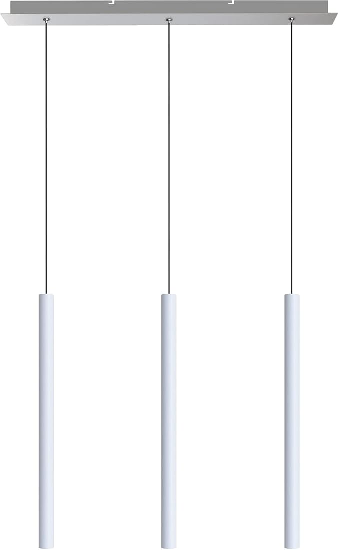 CANALIS 3 Mini Pendant Lighting White - LED Hanging Light Fixture for Kitchen Island, Bar, Foyer - Cluster Pendants - Dimmable, Adjustable Wire, Lamp Bulb Included