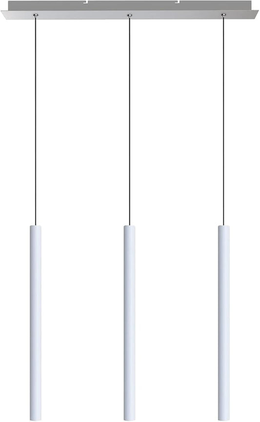 CANALIS 3 Mini Pendant Lighting White - LED Hanging Light Fixture for Kitchen Island, Bar, Foyer - Cluster Pendants - Dimmable, Adjustable Wire, Lamp Bulb Included