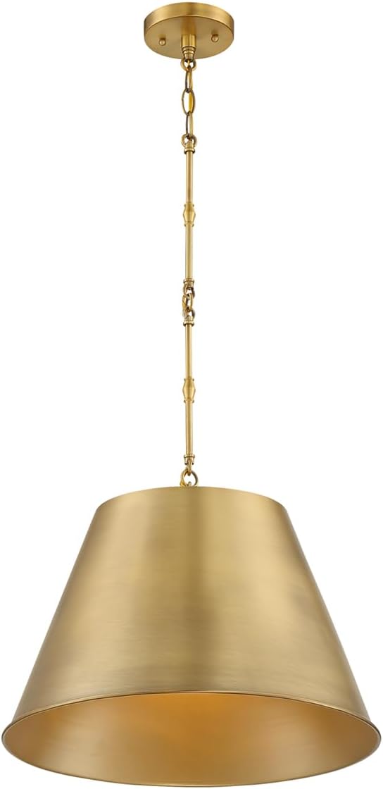 Savoy House 7-231-1-322 Alden Traditional Metal Pendant, 1-Light 60 Watt, 13" H x 18" W, Warm Brass