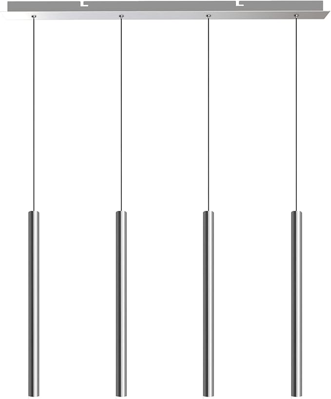 CANALIS 4 Mini Pendant Lighting Nickel - LED Hanging Light Fixture for Kitchen Island, Bar, Foyer - Cluster Pendants - Dimmable, Adjustable Wire, Lamp Bulb Included