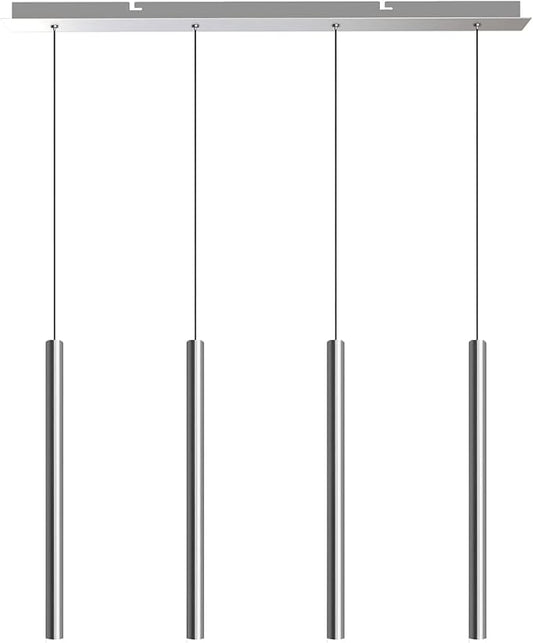 CANALIS 4 Mini Pendant Lighting Nickel - LED Hanging Light Fixture for Kitchen Island, Bar, Foyer - Cluster Pendants - Dimmable, Adjustable Wire, Lamp Bulb Included