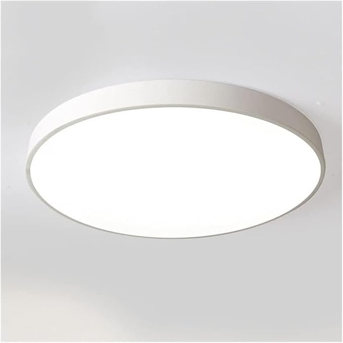Minimalist Ceiling Lamp Round Ultra Thin Three Color Dimmable Flush Mount Sleek Modern Lighting Fixture for Bedroom Kitchen Corridor Livingroom Hallway(White,23.6in)