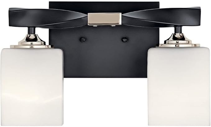 KICHLER Marette 13.5 " 2 Light Vanity Light with Satin Etched Cased Opal Glass in Brushed Nickel