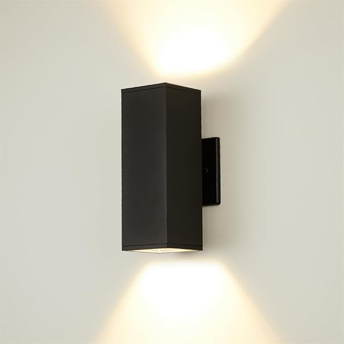Outdoor Wall Lights, Up Down Porch Lights, Modern Exterior Light Fixture, Waterproof Anti-Rust Outdoor Wall Sconce,14w,Matte Black (BD001)