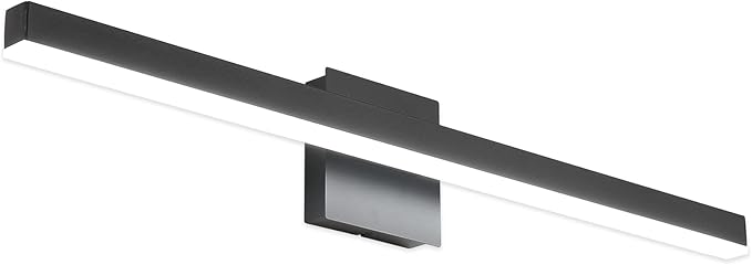 Joossnwell Modern Vanity Light Fixtures Matte Black Aluminum Bar Lighting for Bathroom Lights Over Mirror 31.5" inch LED Wall Lamp Sconce 20W 6000K