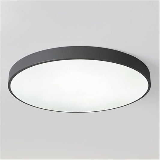 Minimalist Ceiling Lamp Round Ultra Thin Three Color Dimmable Flush Mount Sleek Modern Lighting Fixture for Bedroom Kitchen Corridor Livingroom Hallway(Black,19.7in)