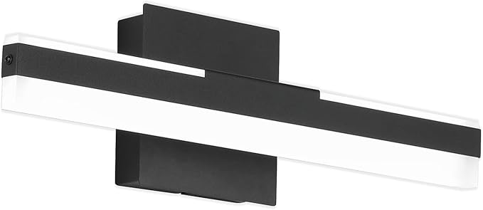 Joossnwell Bathroom Vanity Light Fixtures 15.74 Inch Long Modern LED Vanity Lights Indoor Sconces Wall Lighting for Bathroom Above Mirror Cool White 14W 5500K Matte Black